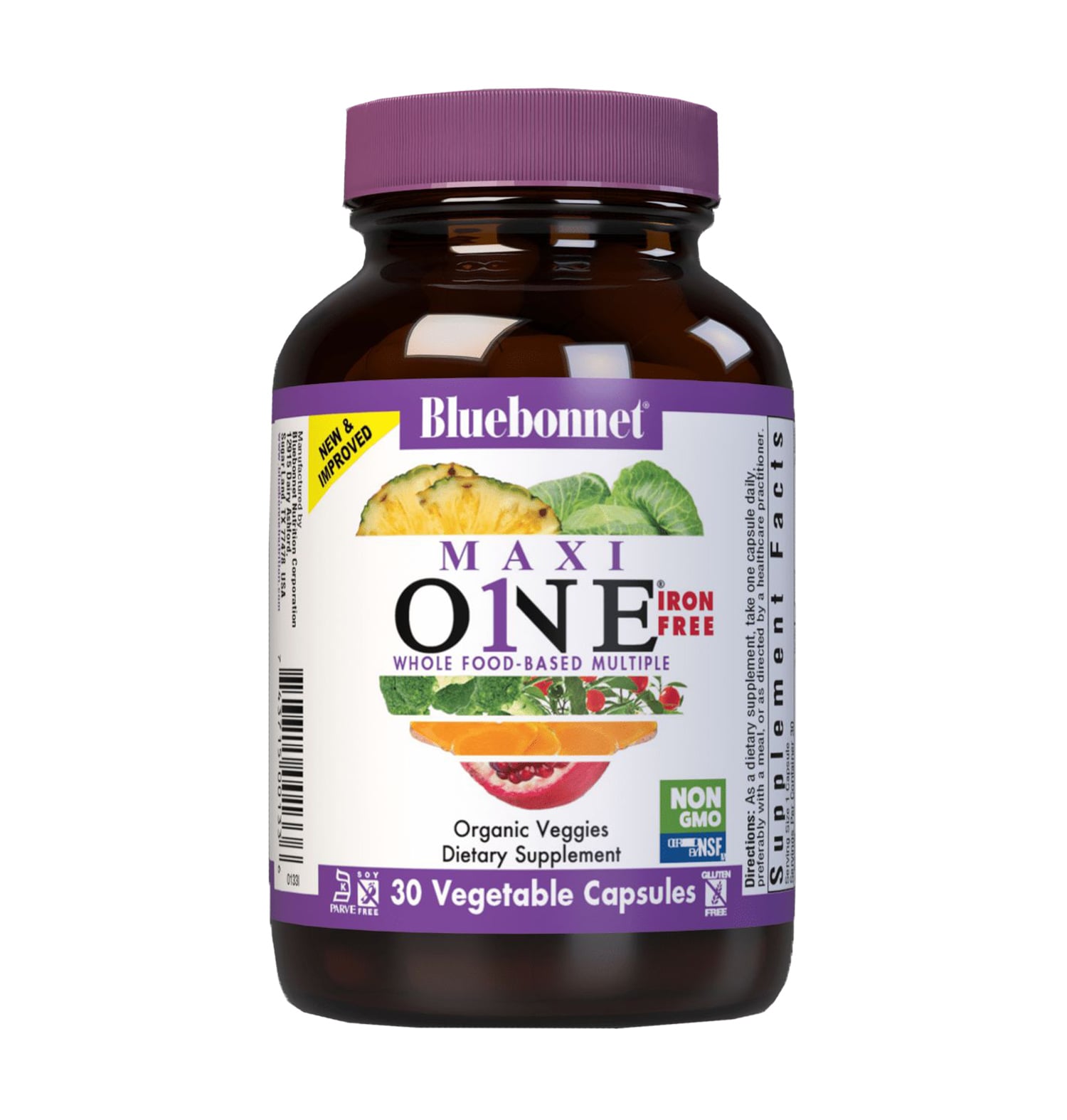Мультивітаміни Bluebonnet Nutrition Maxi One Iron Free без заліза, 30 капсул