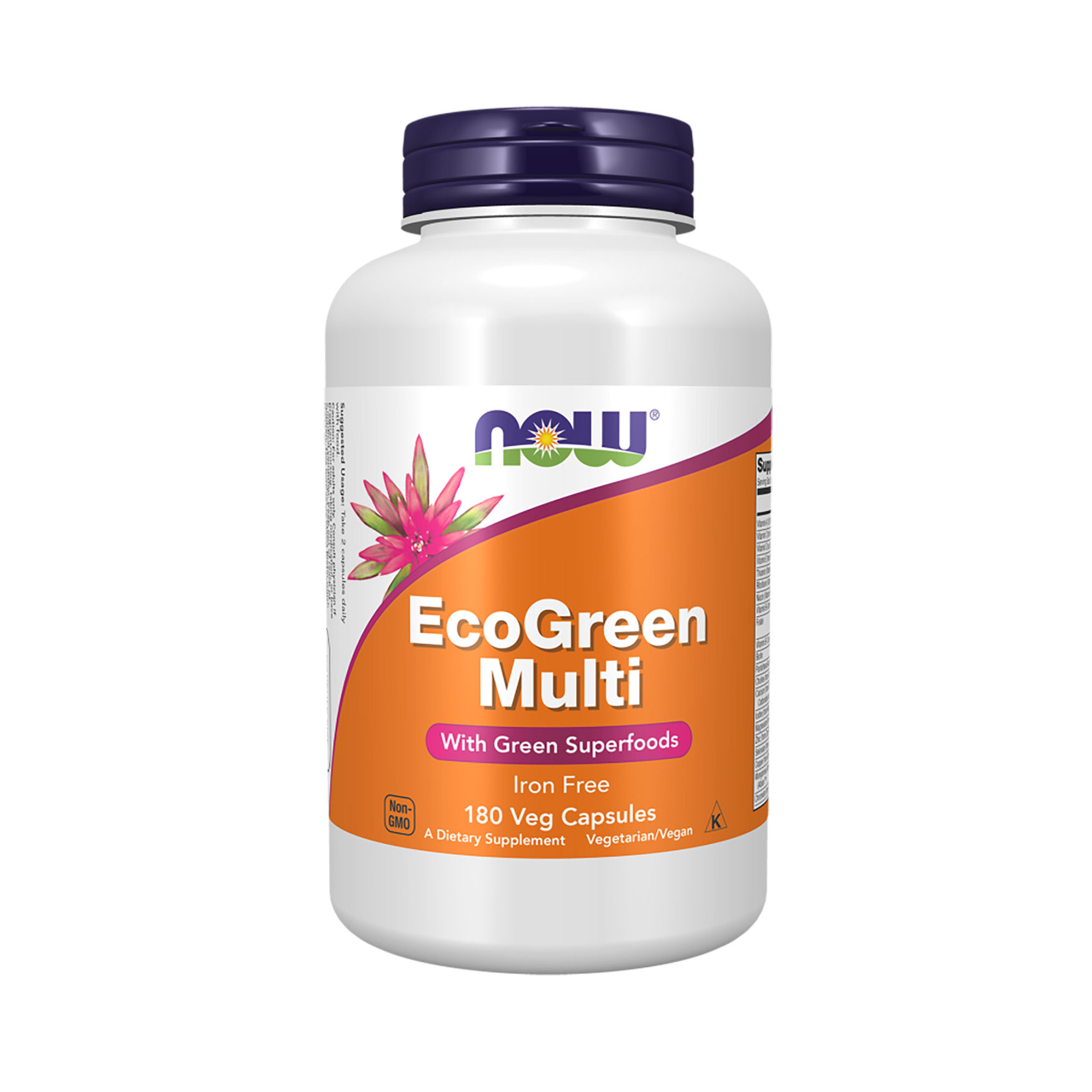 Мультивітаміни NOW Foods EcoGreen Multi Iron Free без заліза, 180 капсул